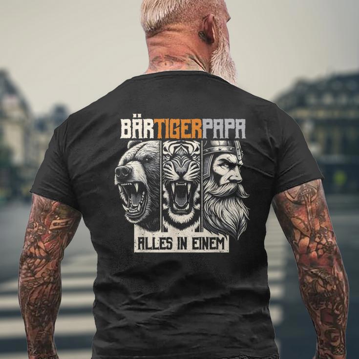 Bärtigerpapa Bartollbart Bär Tigerater Bärtigermann Papa T-Shirt mit Rückendruck Geschenke für alte Männer