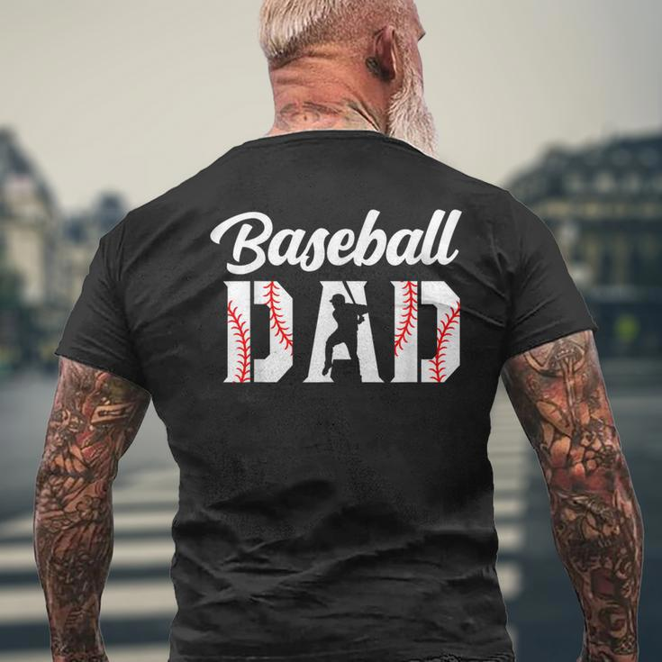 Baseball Dad Apparel Dad Baseball Men's T-shirt Back Print Gifts for Old Men