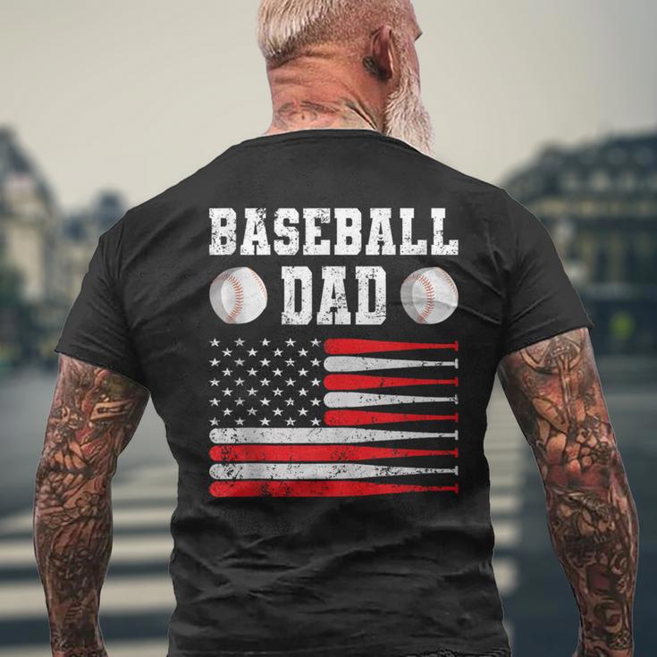 Baseball Schlagbohrer Ausrüstung Papa Usa Flagge Softball T-Shirt mit Rückendruck Geschenke für alte Männer