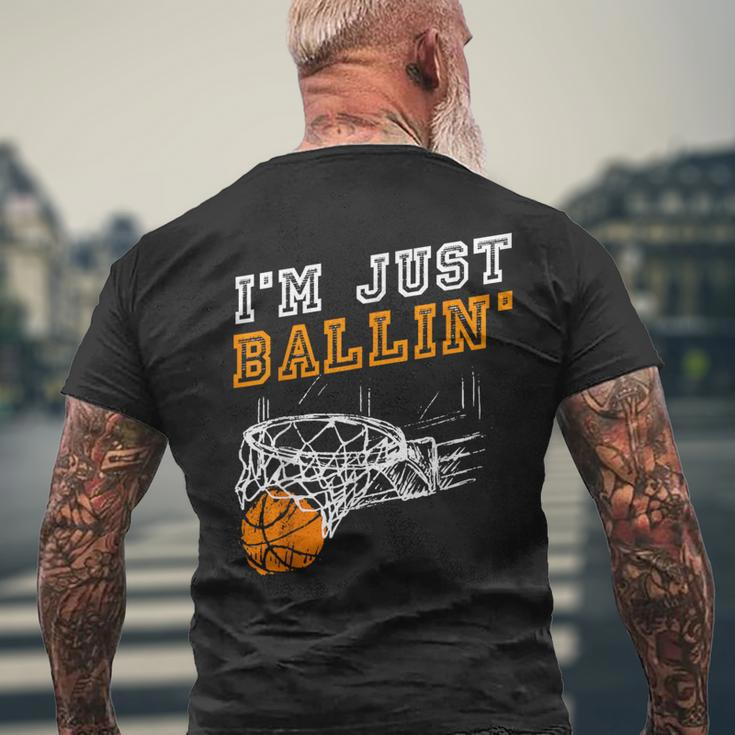 Basketball For Coach Player Boys Girls Youth Baller Men's T-shirt Back Print Gifts for Old Men