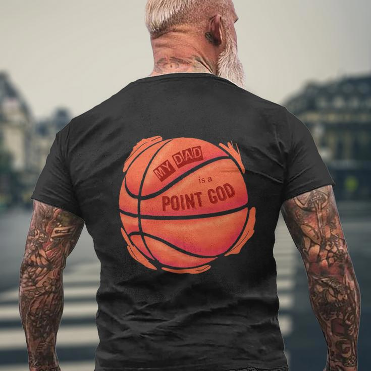 Basketball Point God Court Dad Mens Back Print T-shirt Gifts for Old Men