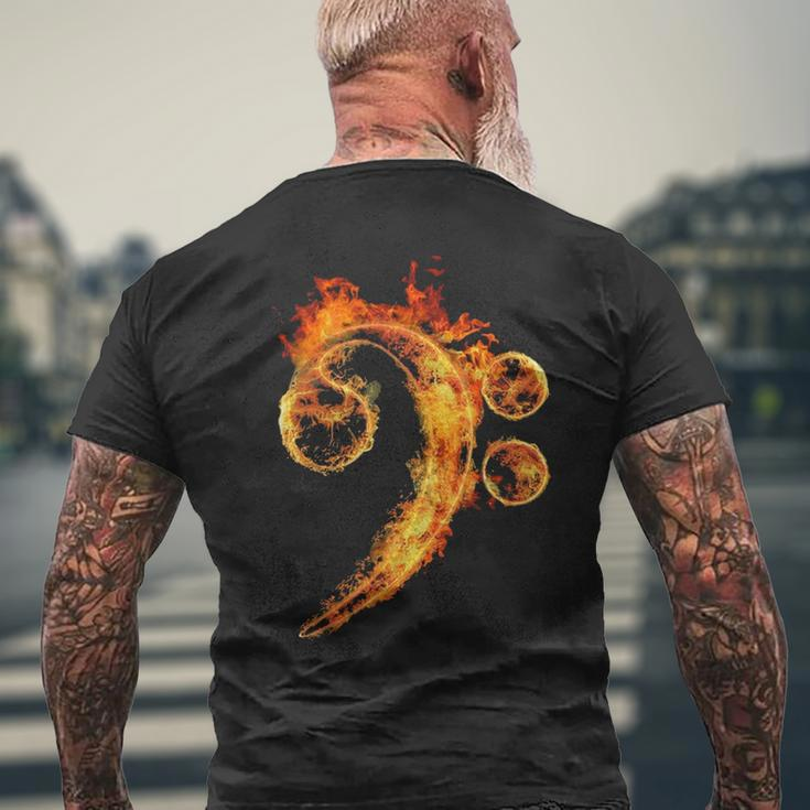 Bass Fire Guitar Men's T-shirt Back Print Gifts for Old Men