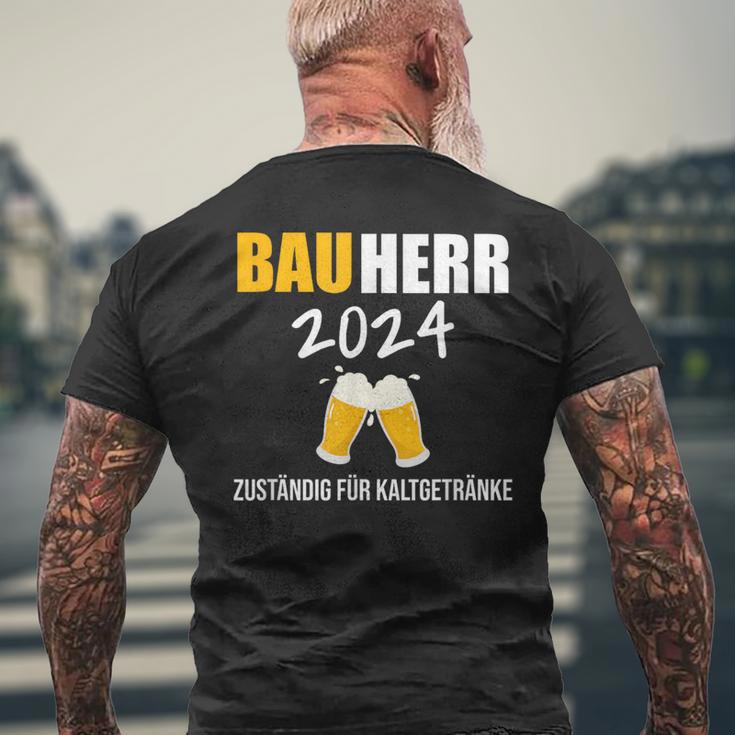 Bauherr 2024 Hausbau Neubau Baustelle Topping-Out T-Shirt mit Rückendruck Geschenke für alte Männer