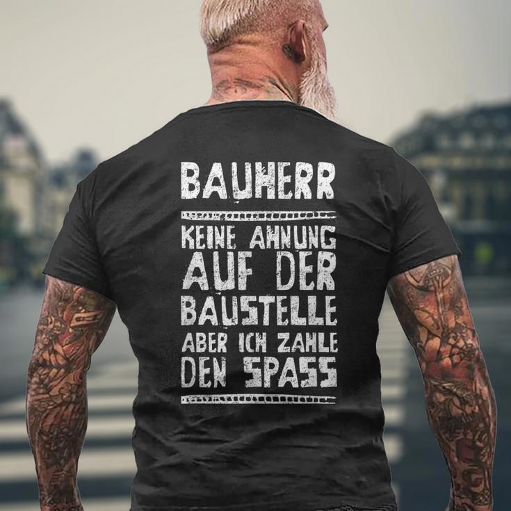 Bauherr Eigenheim Und Hausbau T-Shirt mit Rückendruck Geschenke für alte Männer