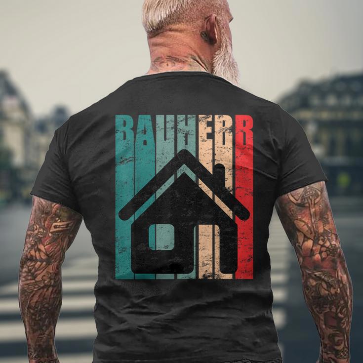 Bauherr Hausbau Eigenheim Vintage Slogan Immobilie T-Shirt mit Rückendruck Geschenke für alte Männer