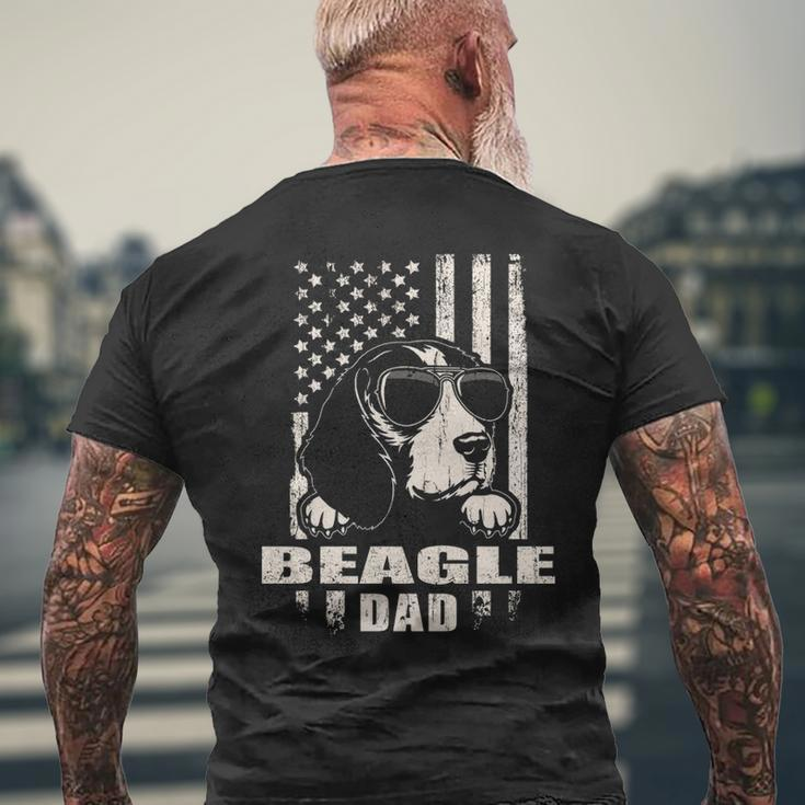 Beagle Dad Cool Vintage Retro Proud American Men's T-shirt Back Print Gifts for Old Men