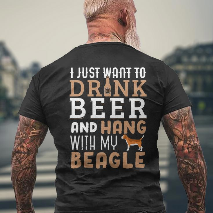 Beagle Dad Father's Day Dog Lover Beer Men's T-shirt Back Print Gifts for Old Men