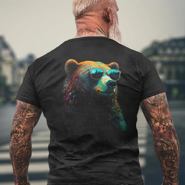 Bear Sunglasses Animal Colourful Forest Animals Bear Men's T-shirt Back Print Gifts for Old Men