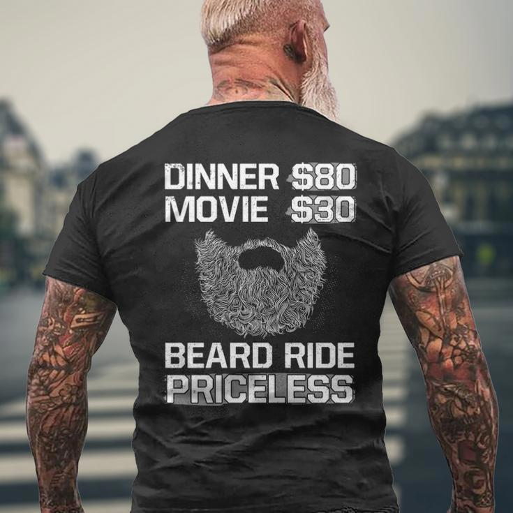Beard Ride Priceless Mens Back Print T-shirt Gifts for Old Men