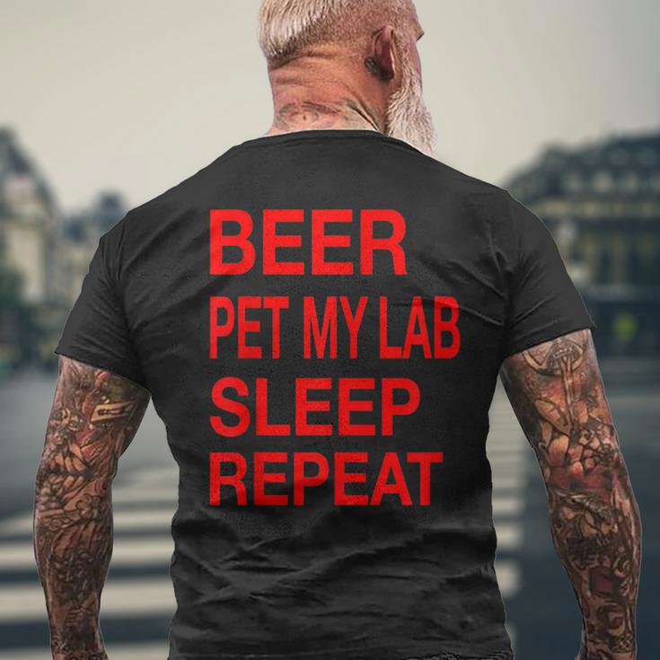 Beer Pet Lab Sleep Repeat Red LDogLove Men's T-shirt Back Print Gifts for Old Men