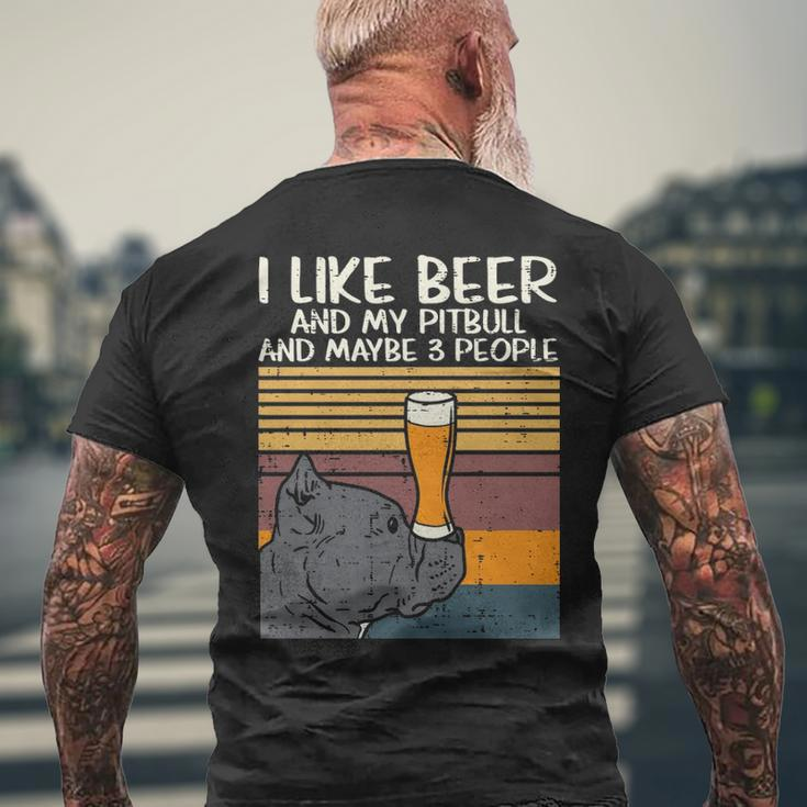 Beer Pitbull 3 People Drinking Pitties Dog Lover Owner Gif Men's T-shirt Back Print Gifts for Old Men