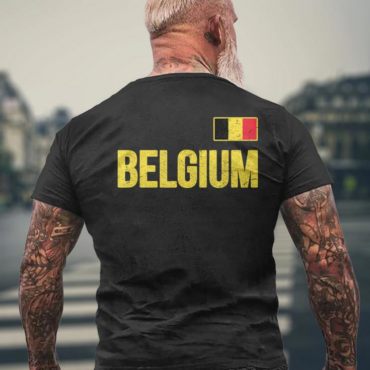 Belgium Belgian Flag Belgie Souvenir Love Men's T-shirt Back Print Gifts for Old Men