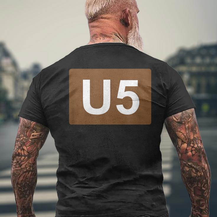 Berlin U-Bahn Line U5 Souvenir S T-Shirt mit Rückendruck Geschenke für alte Männer