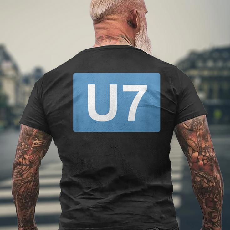 Berlin U-Bahn Line U7 Souvenir T-Shirt mit Rückendruck Geschenke für alte Männer
