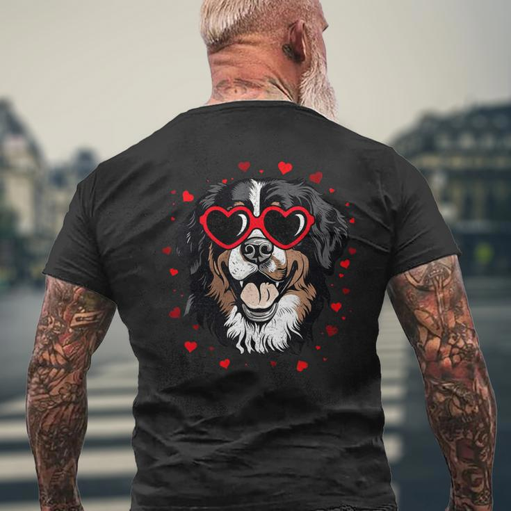 Bernese Mountain Valentine Heart Cute Dog Lovers Men's T-shirt Back Print Gifts for Old Men