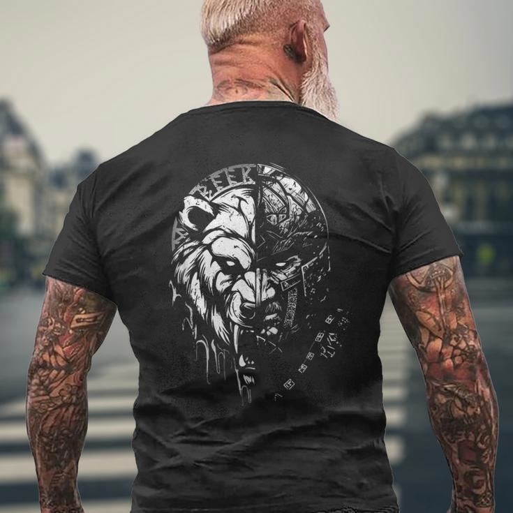 Berserker Warrior Odin Runes Nordic Mythology Viking T-Shirt mit Rückendruck Geschenke für alte Männer