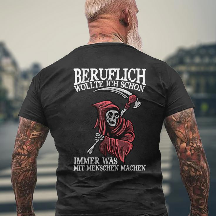Beruflich Was Mit Menschen Machen Slogan T-Shirt mit Rückendruck Geschenke für alte Männer