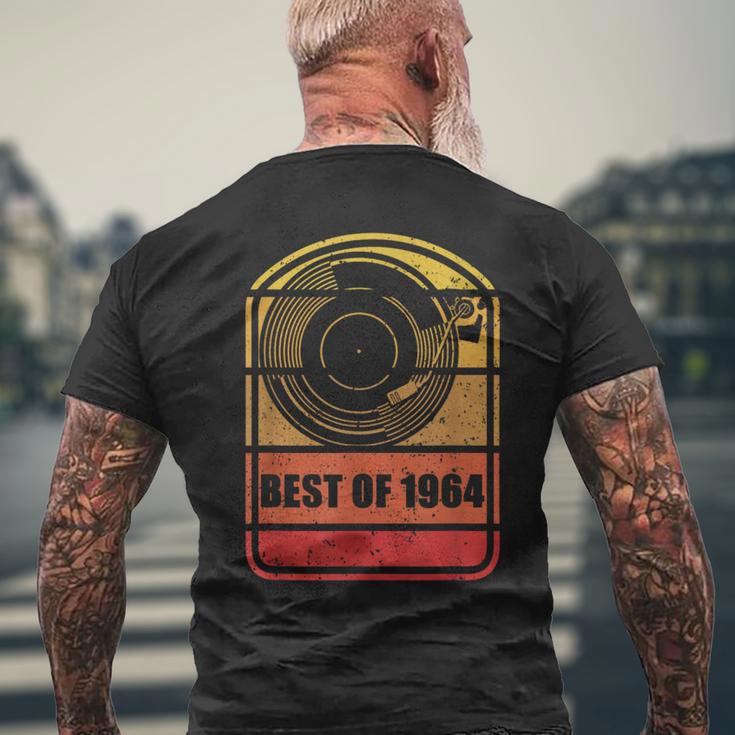 Best Of 1964 60Th Birthday Vintage Vinyl Record Player Retro Men's T-shirt Back Print Gifts for Old Men