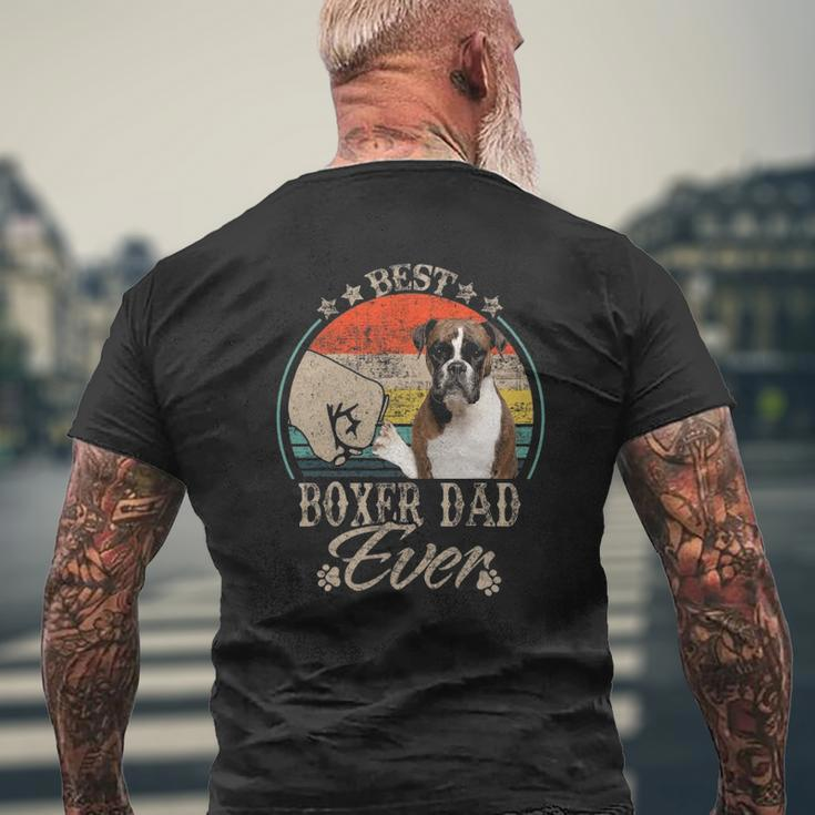 Best Boxer Dad Ever Vintage Fist Bump Dog Lovers Mens Back Print T-shirt Gifts for Old Men