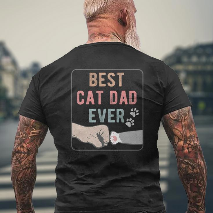 Best Cat Dad Ever Distressed Mens Back Print T-shirt Gifts for Old Men