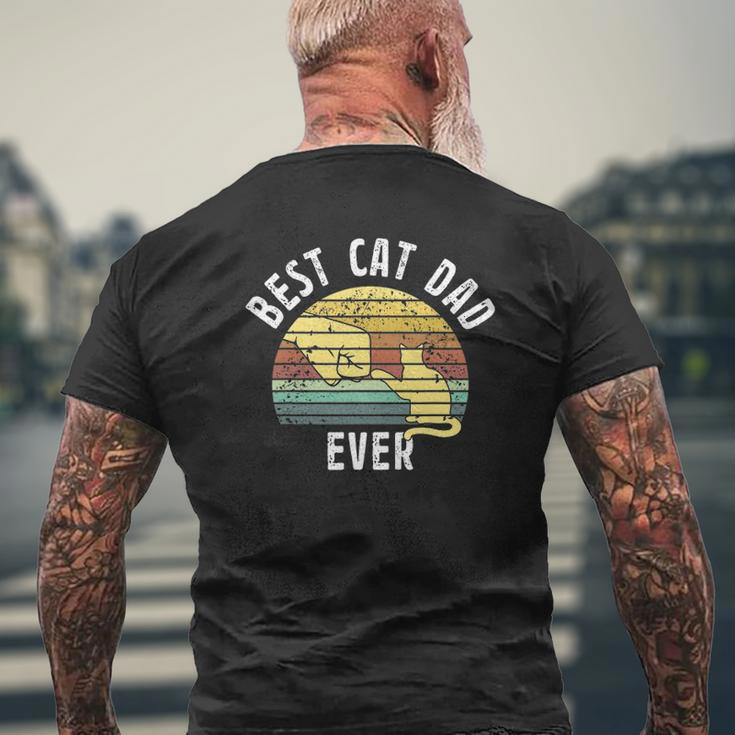 Best Cat Dad Ever Father's Day Retro Sun Cats Lovers Mens Back Print T-shirt Gifts for Old Men