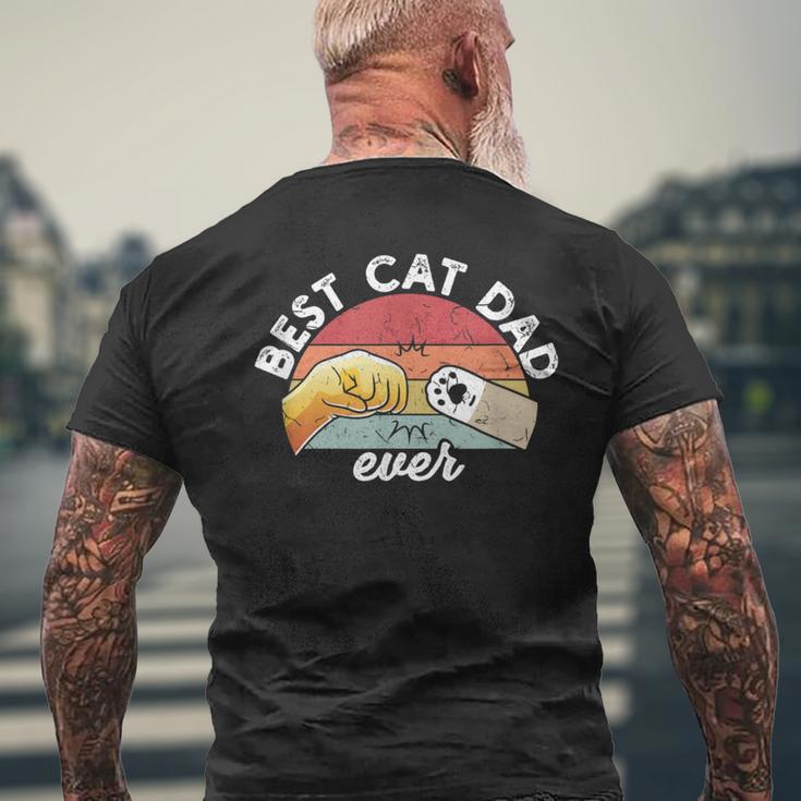 Best Cat Dad Ever Retro Kitten Cat Dad T-Shirt mit Rückendruck Geschenke für alte Männer