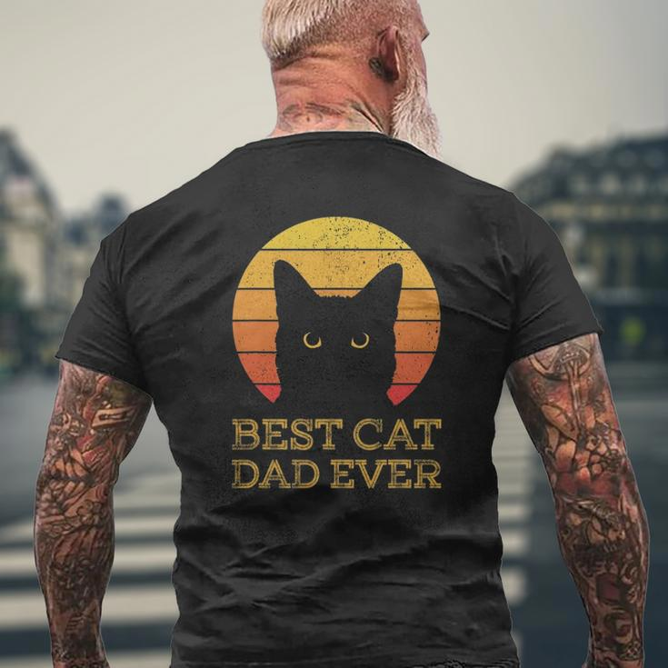 Best Cat Dad Ever Vintage Cat Daddy Father's Day Mens Back Print T-shirt Gifts for Old Men