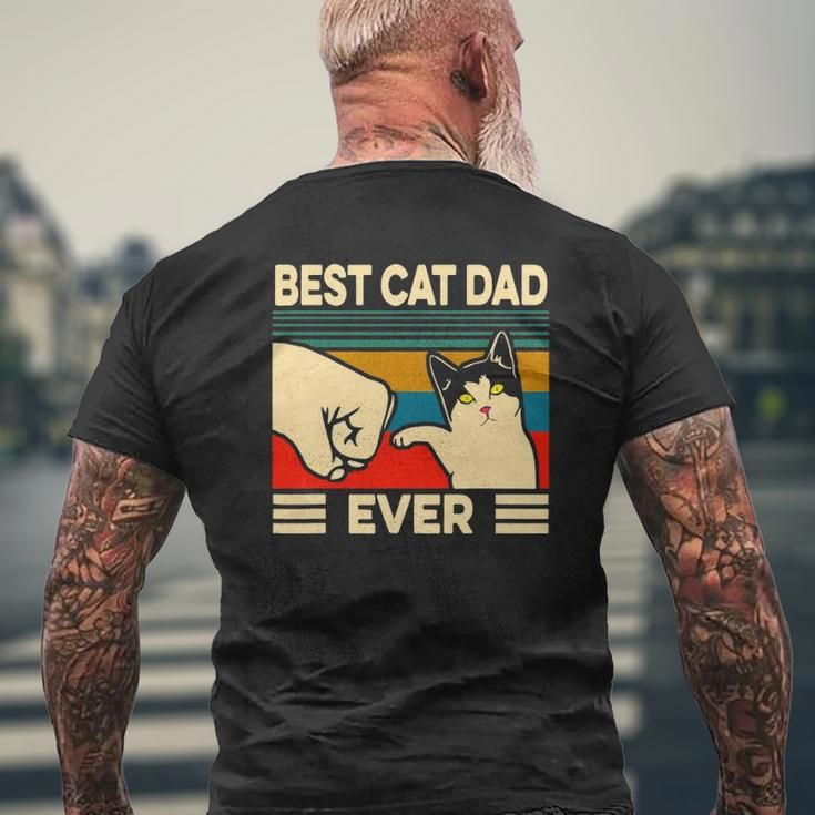 Best Cat Dad Ever Vintage Men Bump Fit Fathers Day Mens Back Print T-shirt Gifts for Old Men