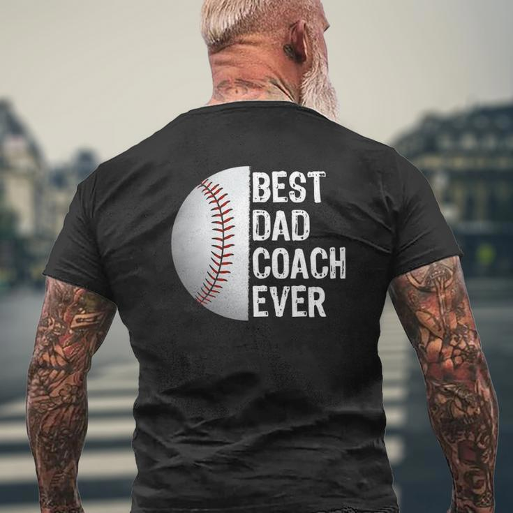 Best Dad Coach Ever Baseball Tee For Sport Lovers Mens Back Print T-shirt Gifts for Old Men