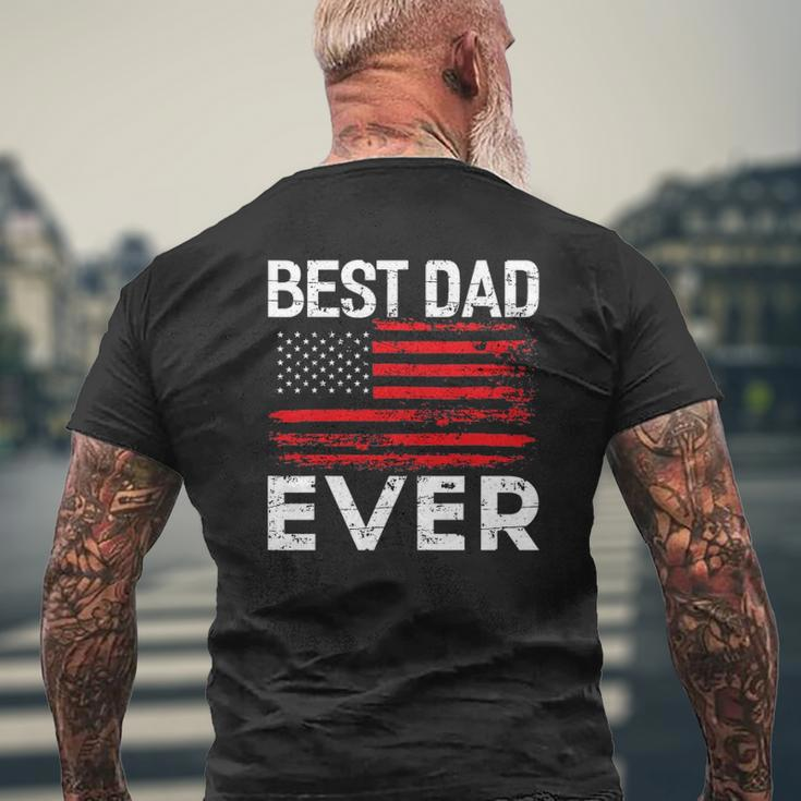 Best Dad Ever With Us American Flag Mens Back Print T-shirt Gifts for Old Men