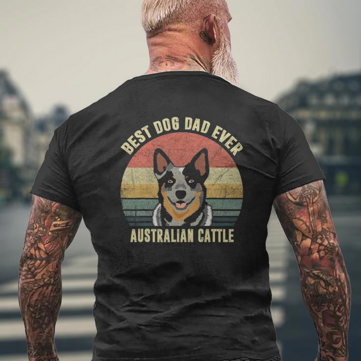 Best Dog Dad Ever Vintage Australian Cattle Dog Puppy Lover Mens Back Print T-shirt Gifts for Old Men