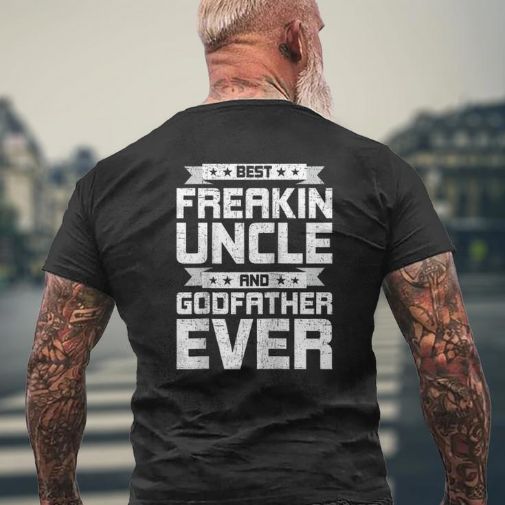 Best Freakin' Uncle And Godfather Ever Uncle Raglan Baseball Tee Mens Back Print T-shirt Gifts for Old Men