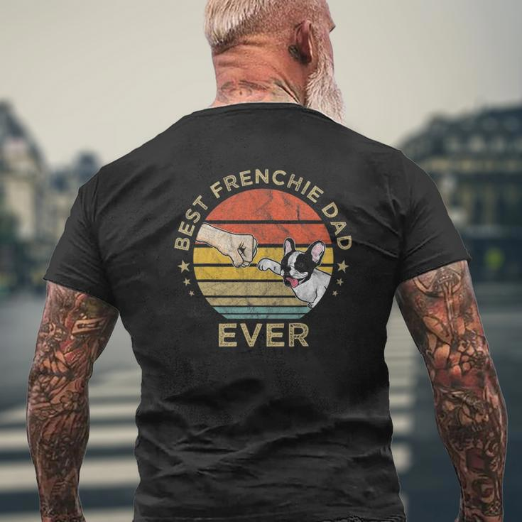 Best Frenchie Dad Ever Vintage Retro French Bulldog Father Mens Back Print T-shirt Gifts for Old Men