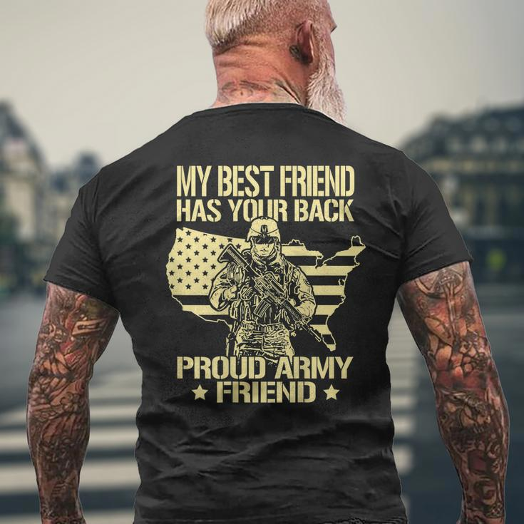 My Best Friend Has Your Back Proud Army Friend Military Mens Back Print T-shirt Gifts for Old Men