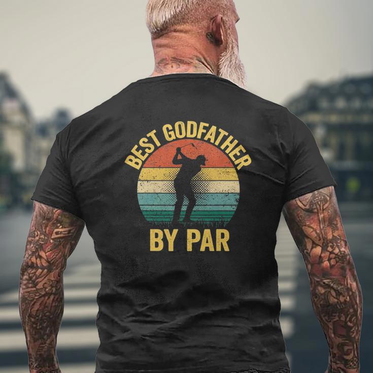Best Godfather By Par Father's Day Golf Grandpa Mens Back Print T-shirt Gifts for Old Men