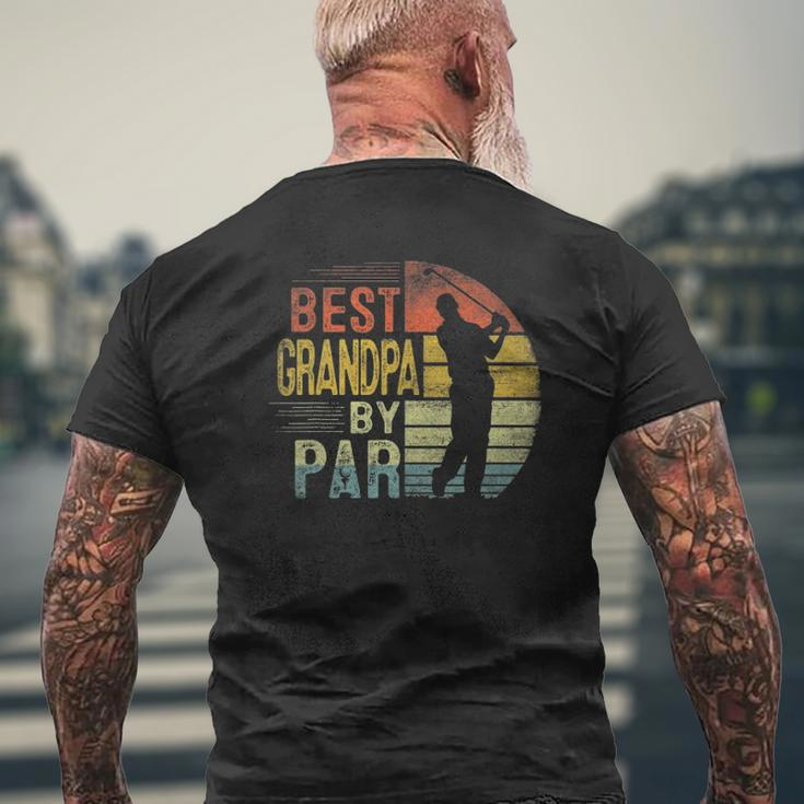 Best Grandpa By Par Daddy Father's Day Golf Lover Golfer Mens Back Print T-shirt Gifts for Old Men