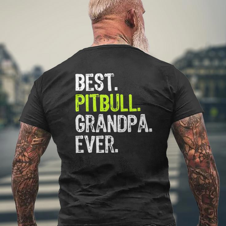 Best Pitbull Grandpa Ever Dog Lover Mens Back Print T-shirt Gifts for Old Men