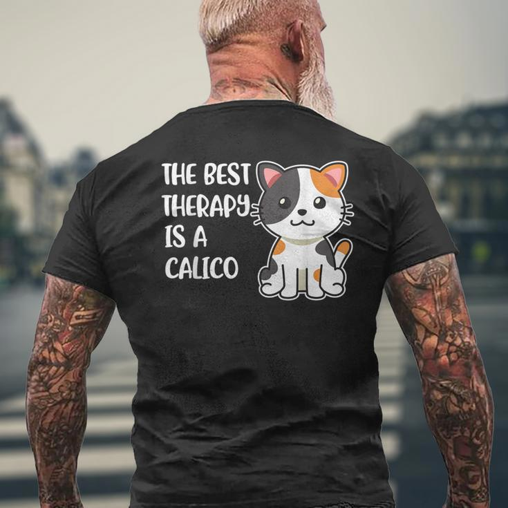 The Best Therapy Is A Calico Cat Men's T-shirt Back Print Gifts for Old Men