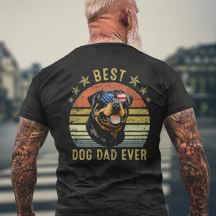 Best Rottweiler Dad Ever Vintage Dog Lover Men's T-shirt Back Print Gifts for Old Men