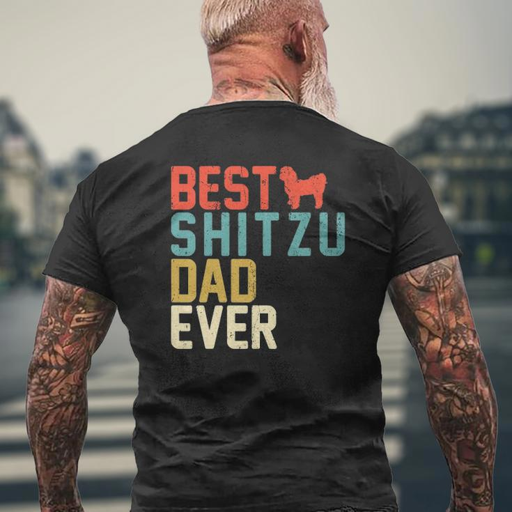 Best Shitzu Dad Ever Retro Vintage Mens Back Print T-shirt Gifts for Old Men