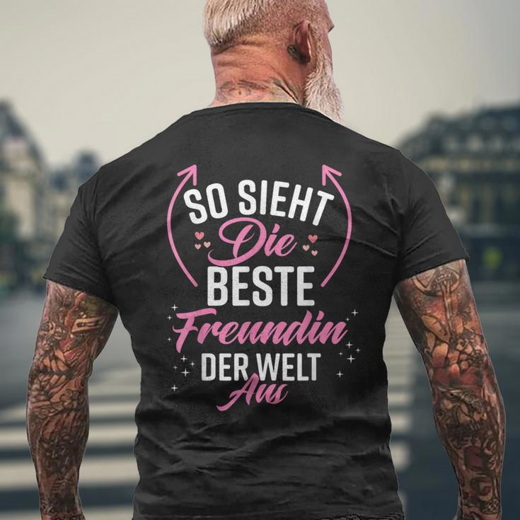 Beste Freundin Der Welt German Language Black T-Shirt mit Rückendruck Geschenke für alte Männer