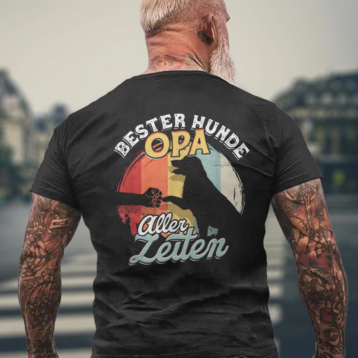 Bester Hunde Opa Aller Zeiten Retro Kurzärmliges Herren-T-Kurzärmliges Herren-T-Shirt, Lustiges Haustier Großvater Geschenk Geschenke für alte Männer