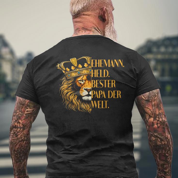 Bester Papa Der Welt Papa Löwe T-Shirt mit Rückendruck Geschenke für alte Männer