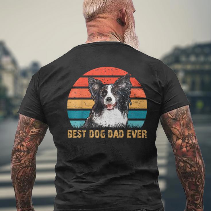 Besthund Papa Allzeit Best Dog Papa Alltimesintage Border Collie T-Shirt mit Rückendruck Geschenke für alte Männer