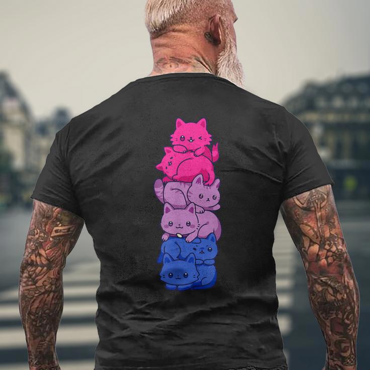 Bi Pride Cat Lgbt Bisexual Flag Cute Kawaii Cat T-Shirt mit Rückendruck Geschenke für alte Männer