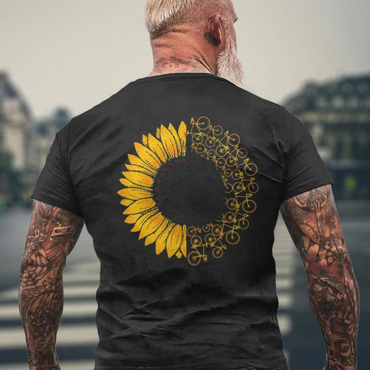Bicycle Sunflower Bike Lover Biking Cycle Men's T-shirt Back Print Gifts for Old Men