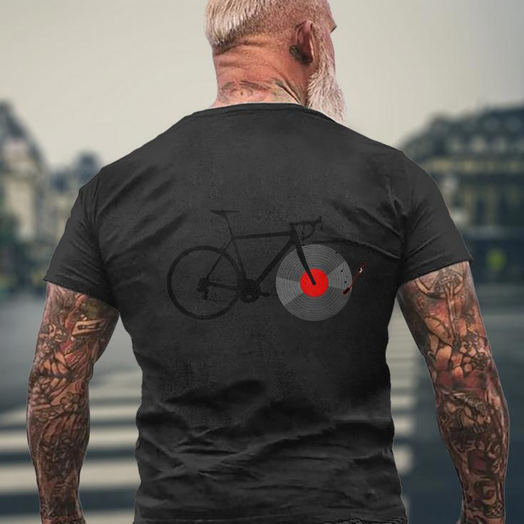 Bicycle Vinyl Record Player Bike Sound Music Notes Men's T-shirt Back Print Gifts for Old Men