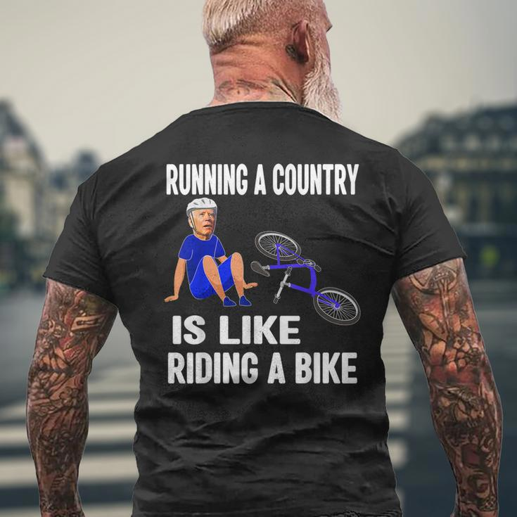 Biden Falls Off Bike Joe Biden Falling Off His Bicycle Mens Back Print T-shirt Gifts for Old Men