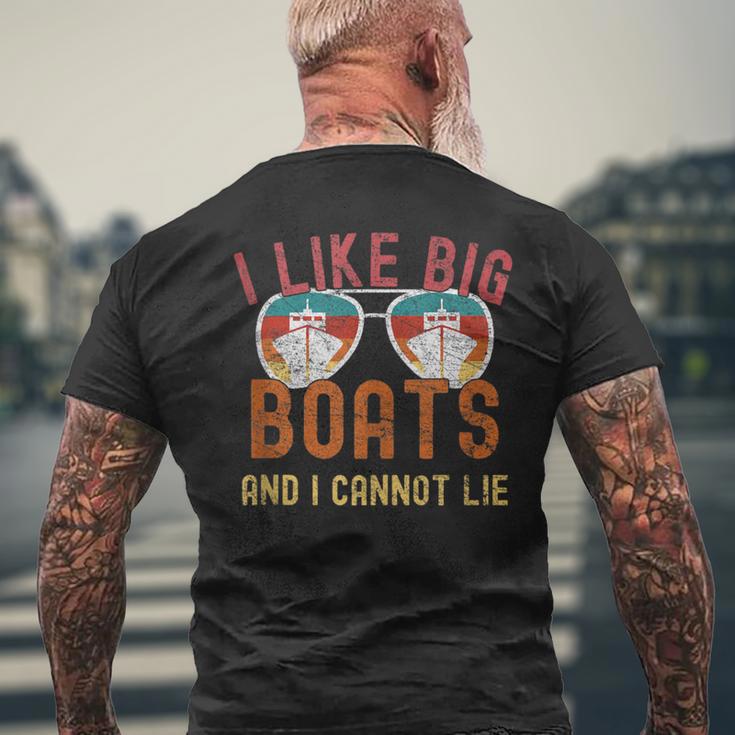 I Like Big Boats And I Cannot Lie Yacht Boating Cruise Men's T-shirt Back Print Gifts for Old Men