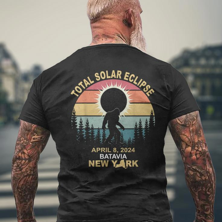 Bigfoot Batavia New York Total Solar Eclipse 2024 Men's T-shirt Back Print Gifts for Old Men